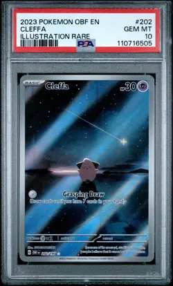 2023 POKEMON OBF EN-OBSIDIAN FLAMES ILLUSTRATION RARE #202 CLEFFA PSA 10 - Image 1