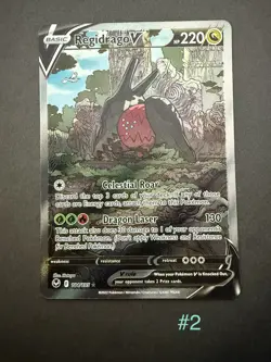 Pokemon TCG Regidrago V 184/195 Ultra Rare Holo Silver Tempest NM condition - Image 1