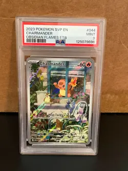 2023 Pokemon Obsidian Flames - Charmander Black Star Promo #044 [PSA 9] - Image 1