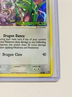 Reserved Pokemon Rayquaza 9/106 Reverse Holo EX Stamped Emerald 2005 English - Image 3
