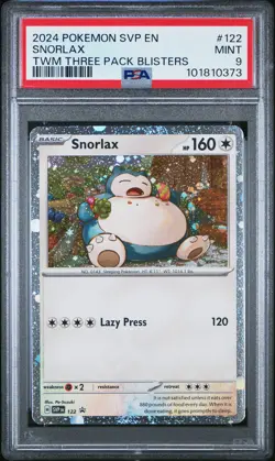2024 POKEMON SVP EN-SV BLACK STAR PROMO #122 SNORLAX PSA 9 - Image 1