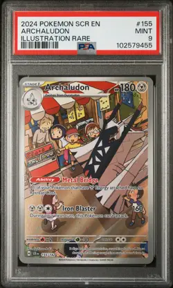 2024 POKEMON SCR EN-STELLAR CROWN ILLUSTRATION RARE #155 ARCHALUDON PSA 9 - Image 1