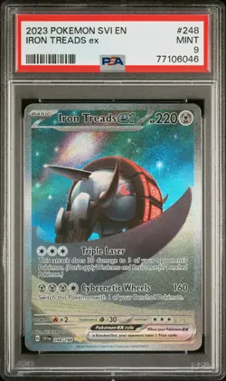 2023 POKEMON SVI EN-SCARLET & VIOLET #248 IRON TREADS EX PSA 9 - Image 1