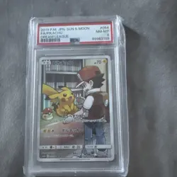 PSA 8 Pikachu 054/049 CHR SM11B Dream League Japanese 2019 Pokemon - Image 1
