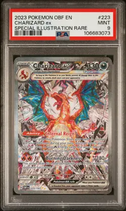 2023 POKEMON OBF EN-OBSIDIAN FLAMES SPECIAL ILLUSTRATION RARE CHARIZARD EX PSA 9 - Image 1