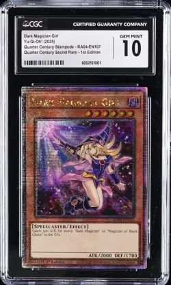 2025 YU-GI-OH #RA04-EN107 DARK MAGICIAN GIRL CGC 10 GEM MINT - Image 1