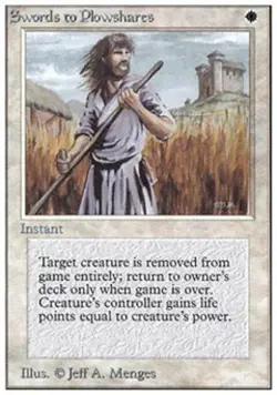 MTG English Swords to Plowshares Light Play Normal Unlimited - Image 1