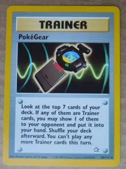 PokeGear 88/111 Rare Non-Holo Neo Genesis Set Pokemon Trainer Card NM - Image 1