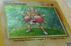Hitmonchan 7/102 Rare Holo Base Set Pokemon Scratches on Front See Pics Card MP - Image 4