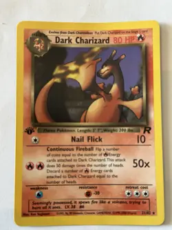 Pokemon TCG Dark Charizard 21/82 Team Rocket Rare Card 1st Edition - Image 1