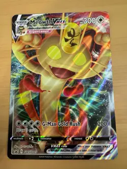 Pokemon Meowth VMAX Black Star Oversized Card SWSH005 - Image 1