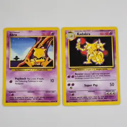 Abra & Kadabra Base Set Pokemon Card Lot NM Unlimited Regular Rare TCG 32 43 - Image 1