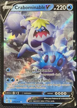 Crabominable V 076/264 Swsh08: Fusion Strike Holo - Pokemon Card - Image 1