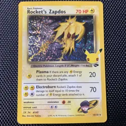 Rocket's Zapdos 15/132 Pokemon Celebrations Classic Collection Holo Card - Image 1