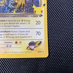 Rocket's Zapdos 15/132 Pokemon Celebrations Classic Collection Holo Card - Image 4