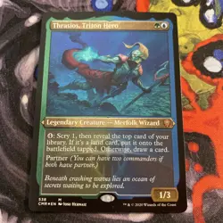 Magic The Gathering: Thrasios, Triton Hero Etched Foil Fresh LQQK! - Image 1