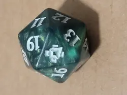 Magic The Gathering D20 Oversized spindown Dice Zendikar Rising Bundle MTG GREEN - Image 1