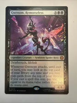 MTG - Gwenom, Remorseless - FOIL Mythic #56 - Spider-Man NM - Image 1