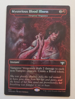 1x Mysterious Blood Illness Borderless FOIL Crimson Vow Magic the Gathering NM - Image 1