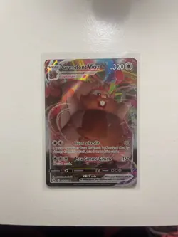 Pokemon Greedent TCG VMAX Fusion Strike Holo Ultra Rare Card 218/264 - Image 1