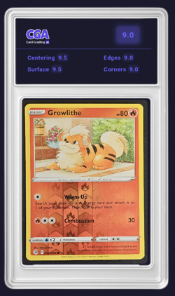 Fusion Strike Reverse Holo Growlithe 032/264 Pokemon TCG - CGA 9.0 Digital Grade - Image 1