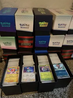 4 ETB LOT Approximately 500 Pokemon Cards Holos Reverse Holos NM/M - Image 1