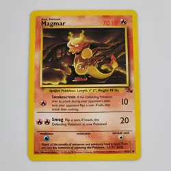 Pokemon TCG Magmar Fossil Regular Uncommon 39/62 Card Fire VLP Vintage TCG - Image 1