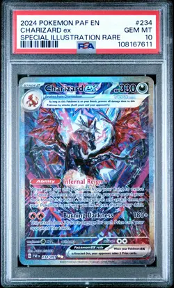 2024 POKEMON PAF EN-PALDEAN FATES SPECIAL ILLUSTRATION RARE CHARIZARD EX PSA 10 - Image 1