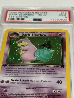 2000 Pokemon Team Rocket Dark Slowbro 1st Edition Holo #12 MT Mint PSA 9 SWIRLS - Image 1