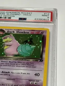 2000 Pokemon Team Rocket Dark Slowbro 1st Edition Holo #12 MT Mint PSA 9 SWIRLS - Image 3