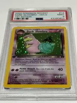 2000 Pokemon Team Rocket Dark Slowbro 1st Edition Holo #12 MT Mint PSA 9 SWIRLS - Image 4