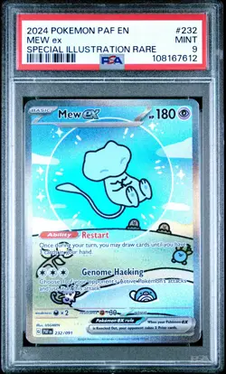 2024 POKEMON PAF EN-PALDEAN FATES SPECIAL ILLUSTRATION RARE #232 MEW EX PSA 9 - Image 1