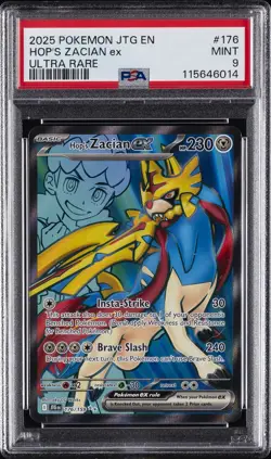 2025 POKEMON JTG EN-JOURNEY TOGETHER ULTRA RARE #176 HOP'S ZACIAN EX PSA 9 - Image 1