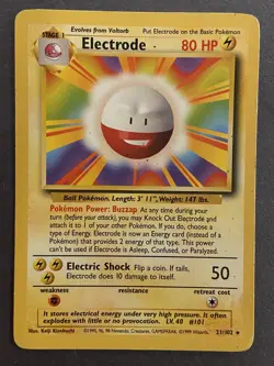 Electrode Base Set 21/102 Regular Unlimited Rare Pokemon - Image 2