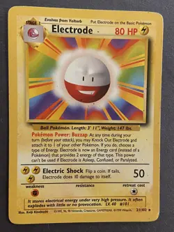 Electrode Base Set 21/102 Regular Unlimited Rare Pokemon - Image 3