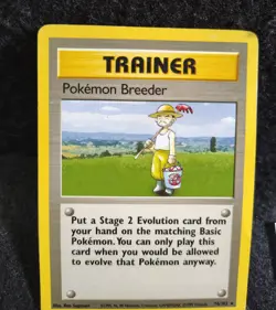 TCG Pokemon 1999 Base Set Pokemon Breeder 76/102 Trainer LP - Image 3