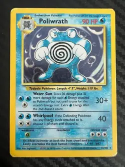 Pokemon TCG Poliwrath Base Set 13/102 Holo Unlimited Holo Rare DMG - Image 1