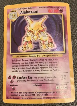 Pokemon TCG Alakazam Base Set 1/102 Holo Unlimited Holo Rare - Image 1