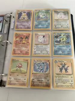 1999 Pokemon Base Set 102/102 Jungle 64/64 Fossill 62/62 COMPLETE + more binder - Image 1