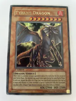 Yugioh Tyrant Dragon LOD-034 (Ultra Rare) 1st Edition LP/MP - Image 1