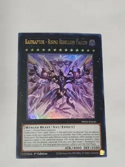 YUGIOH TCG RAIDRAPTOR RISING REBELLION FALCON PHNI-EN045 ULTRA 1ST EDITION NM - Image 1
