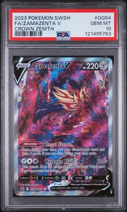 PSA 10 Zamazenta V GG54/GG70 Crown Zenith Holo Pokemon Card - Gem Mint - Image 1