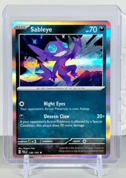 Pokemon TCG Card: SABLEYE 136/193 Holo ⭐ Rare ⭐ 2023 Paldea Evolved | NM/Mint - Image 1