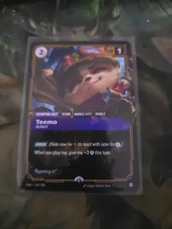 League of Legends 2025 Riftbound English Teemo Promo Card 197/298 NM Condition - Image 1