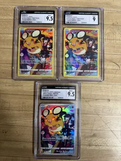 (3 Card Graded Lot) Dedenne Pokemon 2022 2021 TG07 ENG JPN 200 (CGC 9.5, 9) - Image 1