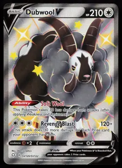 Dubwool V SV120/SV122 Shiny Holo Rare Shining Fates: Shiny Vault Pokemon Card - Image 1