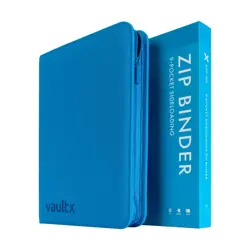 VaultX Binder Neon Blue 9 POCKET Exo-Tec Zip Binder BRAND NEW Holds 360 Cards - Image 2