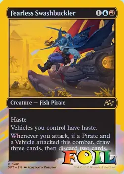 Fearless Swashbuckler 0481 MTG Aetherdrift Rare NP First Place Foil - Image 1