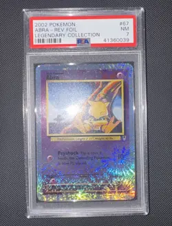 PSA 7- Abra 67/110 Reverse Holo Legendary Collection Pokemon 2002 WOTC Vintage - Image 1