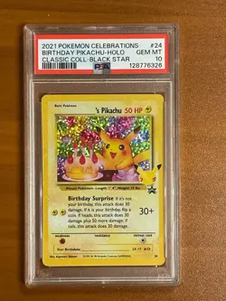 Celebrations Classic Collection Birthday Pikachu 24 Holo Promo Pokemon TCG - Image 1